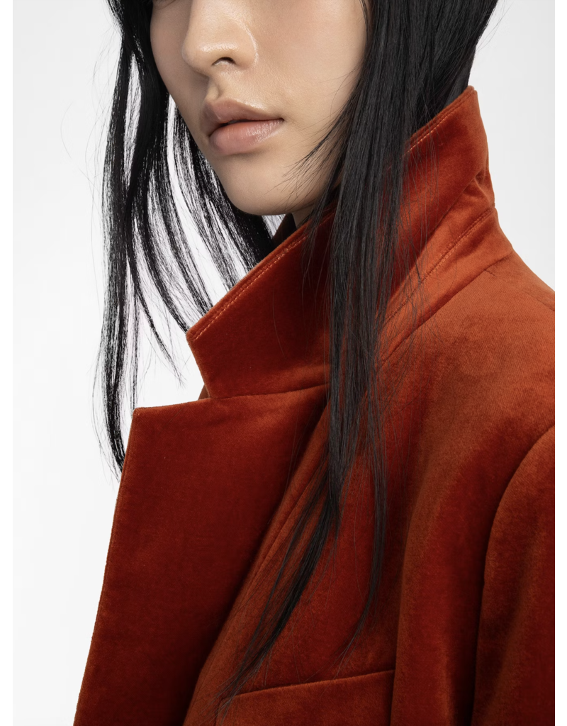 VASKA VELVET BLAZER IN BURN