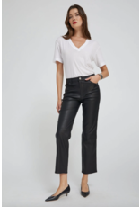 5 POCKET LEATHER ANKLE FLARE IN BLACK