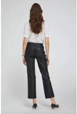 5 POCKET LEATHER ANKLE FLARE IN BLACK