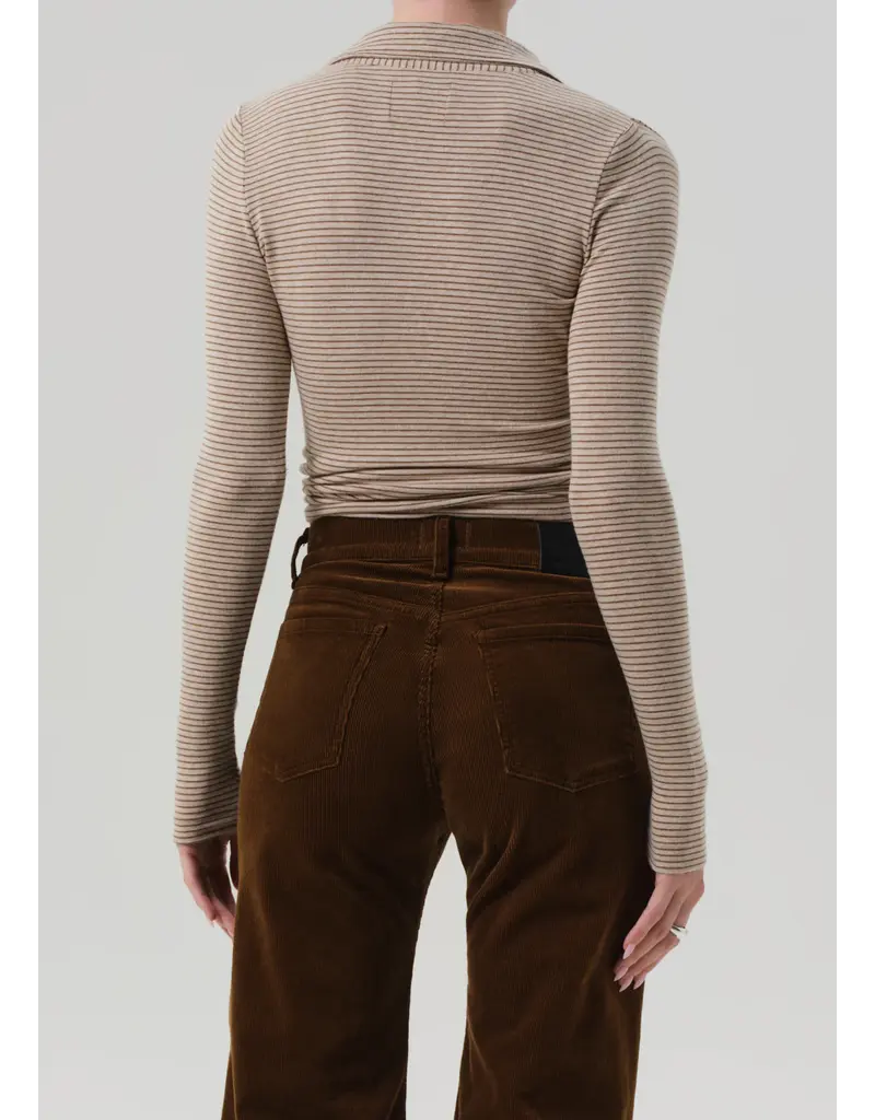 CITIZENS OF HUMANITY SHAEA POLO IN CHILTERN OATMEAL STRIPE
