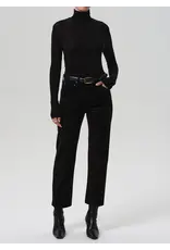 CITIZENS OF HUMANITY DELFINA HIGH RISE STRAIGHT IN VELVET BLACK