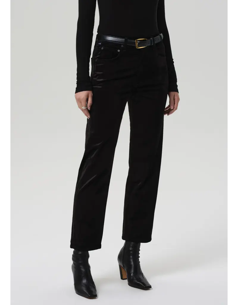CITIZENS OF HUMANITY DELFINA HIGH RISE STRAIGHT IN VELVET BLACK