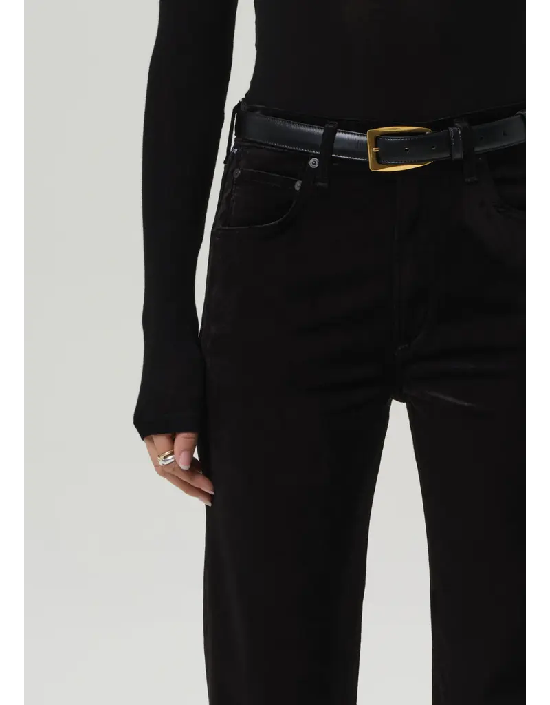 CITIZENS OF HUMANITY DELFINA HIGH RISE STRAIGHT IN VELVET BLACK
