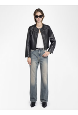 LUXI WESTERN LEATHER JACKET IN BLACK