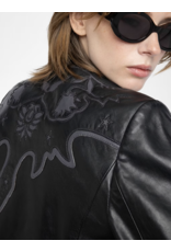 LUXI WESTERN LEATHER JACKET IN BLACK