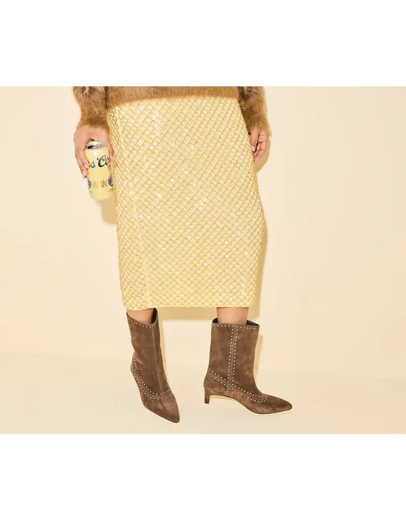 FREDA SALVADOR TRICIA STUDDED BOOT IN TEDDY SUEDE