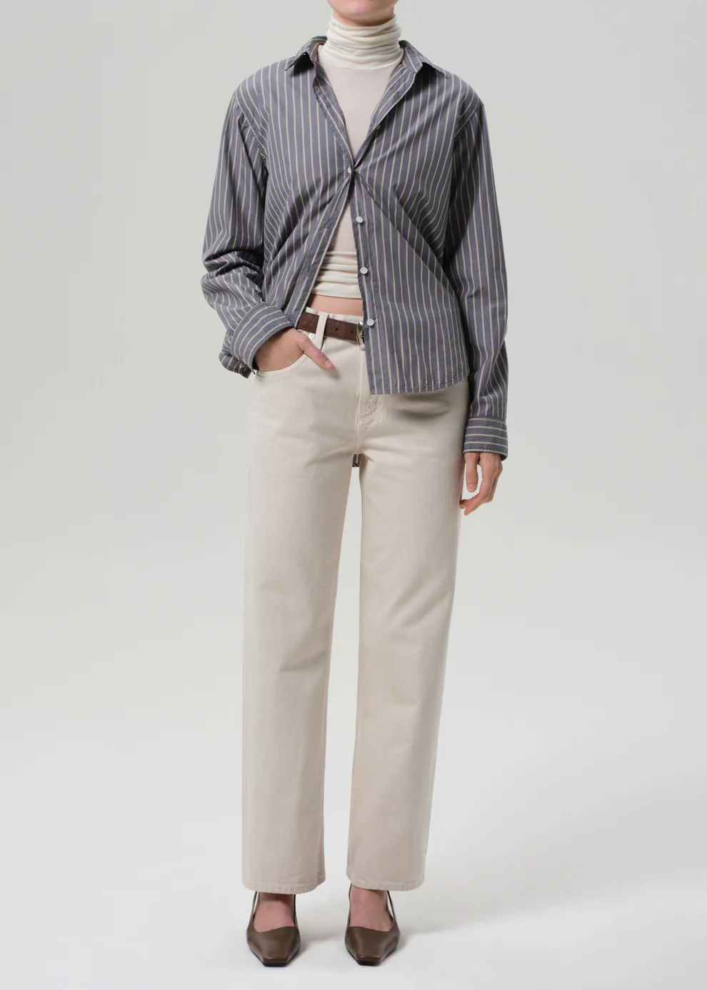 CITIZENS OF HUMANITY LINDZ EASY STRAIGHT IN TWILL ALMONDETTE