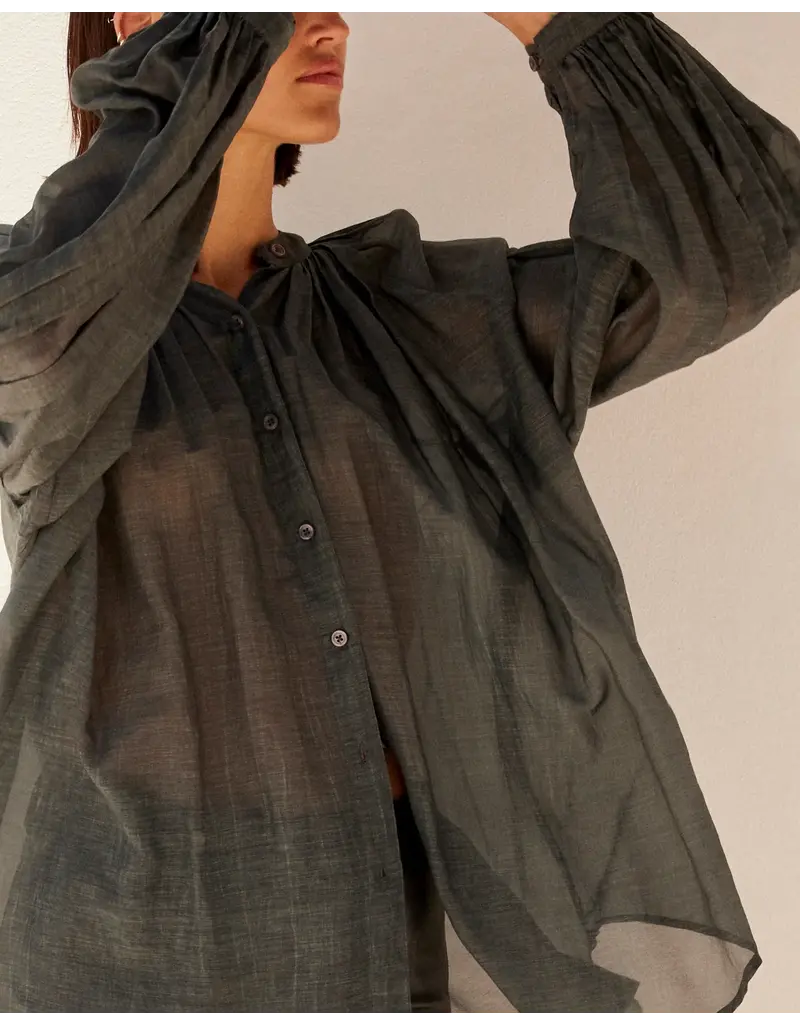 MES DEMOISELLES CULTURE BLOUSE IN DARK GREY