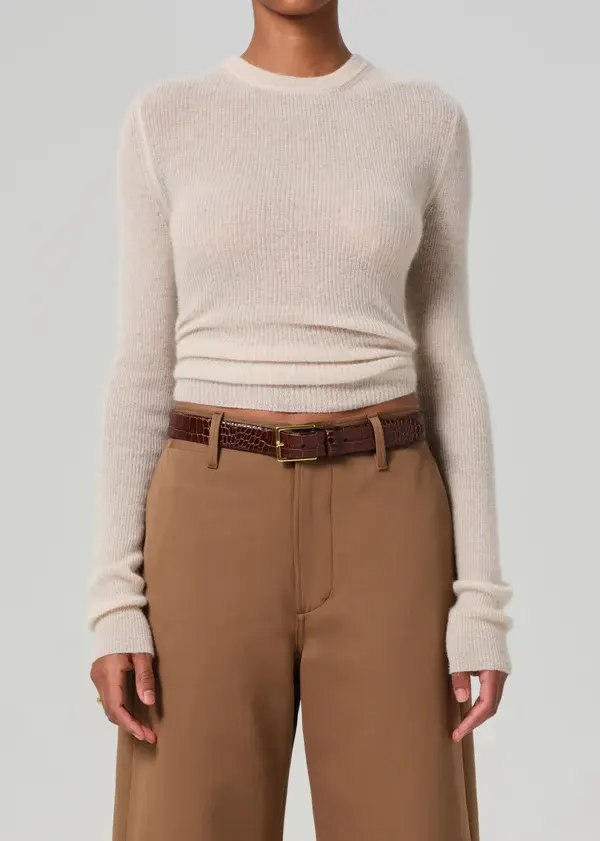 CITIZENS OF HUMANITY ALESSIA CREWNECK SWEATER IN CREAM