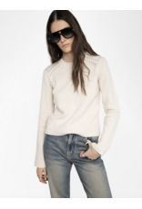 NALTY STUDDED SWEATER IN ECRU