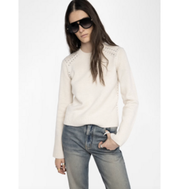 NALTY STUDDED SWEATER IN ECRU