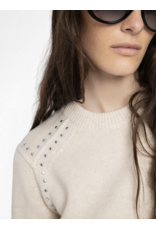 NALTY STUDDED SWEATER IN ECRU