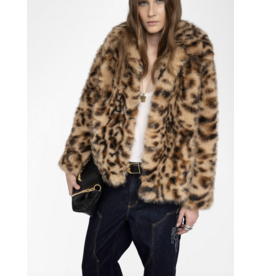 FINITO FAUX FUR COAT IN WOOD