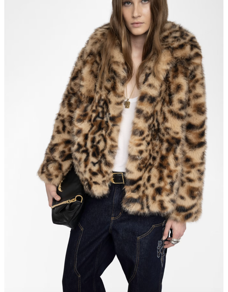 FINITO FAUX FUR COAT IN WOOD