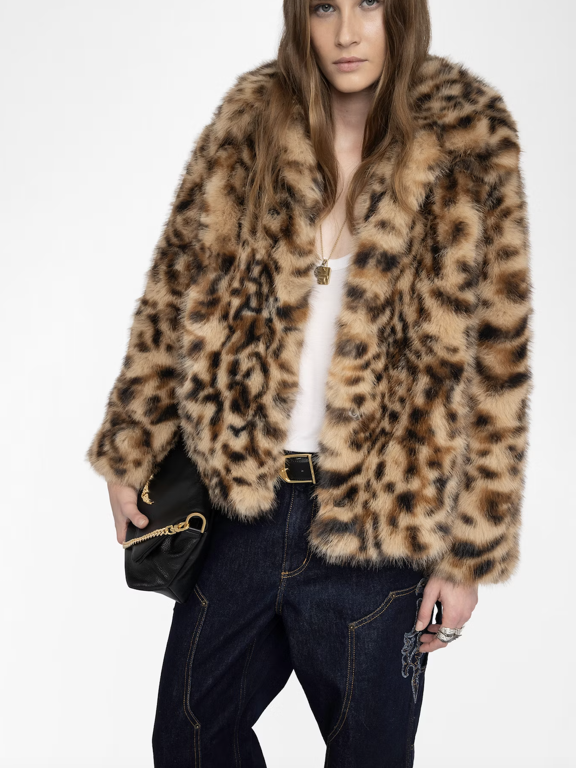 FINITO FAUX FUR COAT IN WOOD