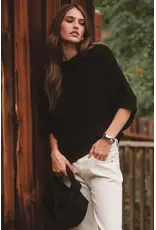 VELVET BY GRAHAM & SPENCER COCO SWEATER IN BLACK VELVET BY GRAHAM & SPENCER COCO SWEATER IN BLACK