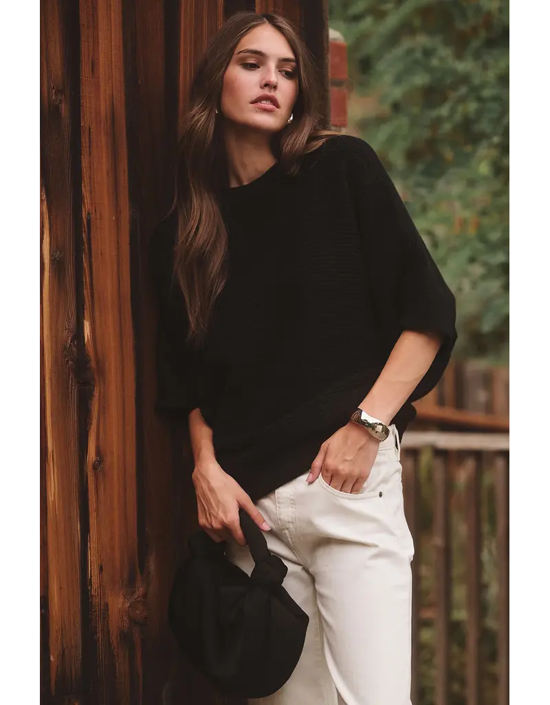 VELVET BY GRAHAM & SPENCER COCO SWEATER IN BLACK