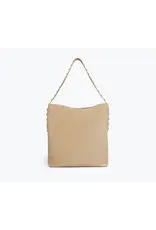 FREDA SALVADOR CALA STUDDED TOTE IN STUCCO SUEDE + SILVER STUDS