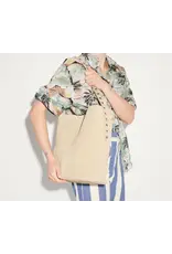 FREDA SALVADOR CALA STUDDED TOTE IN STUCCO SUEDE + SILVER STUDS