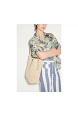 FREDA SALVADOR CALA STUDDED TOTE IN STUCCO SUEDE + SILVER STUDS