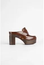 YOUYOU YUKIMI LEATHER CLOG IN COLLEGE BROWN