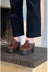 YOUYOU YUKIMI LEATHER CLOG IN COLLEGE BROWN