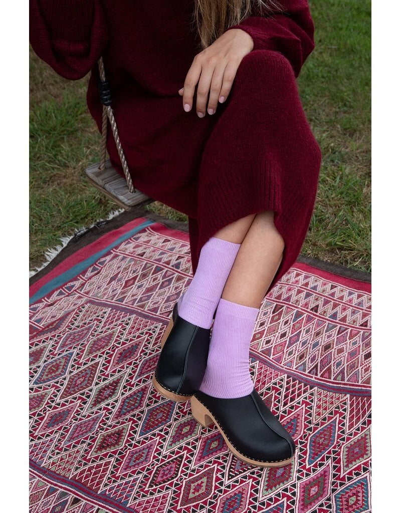 YOUYOU YGREEN LEATHER CLOG IN NOIR