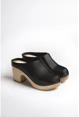 YOUYOU YGREEN LEATHER CLOG IN NOIR