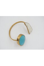 ARTISAN MADE BONE & TURQUOISE CUFF