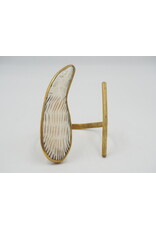 ARTISAN MADE BONE & HAMMERED BRASS CUFF