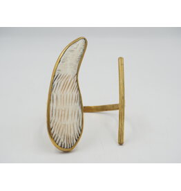 ARTISAN MADE BONE & HAMMERED BRASS CUFF