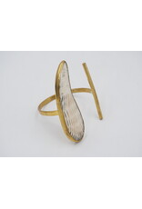 ARTISAN MADE BONE & HAMMERED BRASS CUFF