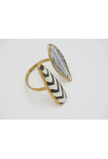 ARTISAN MADE RECYCLED METAL, BRASS & BONE CUFF
