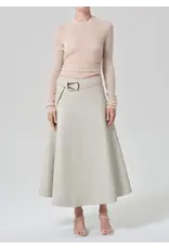 CITIZENS OF HUMANITY VITA MAXI LEATHER SKIRT IN CHALK GREY