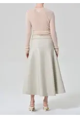 CITIZENS OF HUMANITY VITA MAXI LEATHER SKIRT IN CHALK GREY