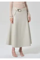CITIZENS OF HUMANITY VITA MAXI LEATHER SKIRT IN CHALK GREY