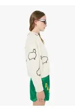 MOTHER DENIM THE CROP RAQUETTE CARDIGAN IN WOOL PLUS THE GANG