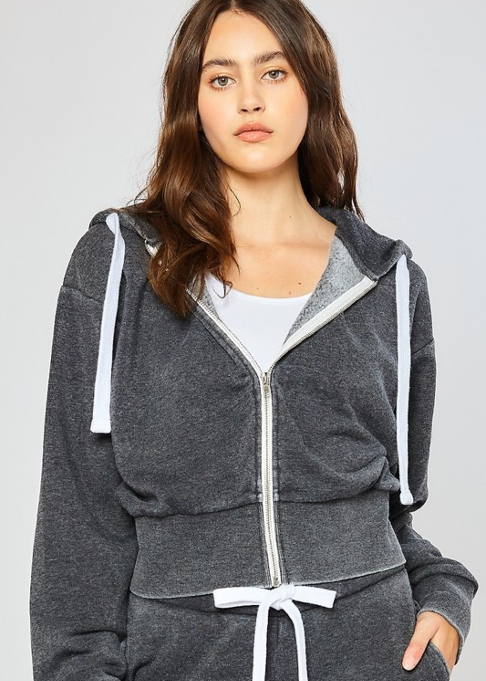 Burnout zip hoodie