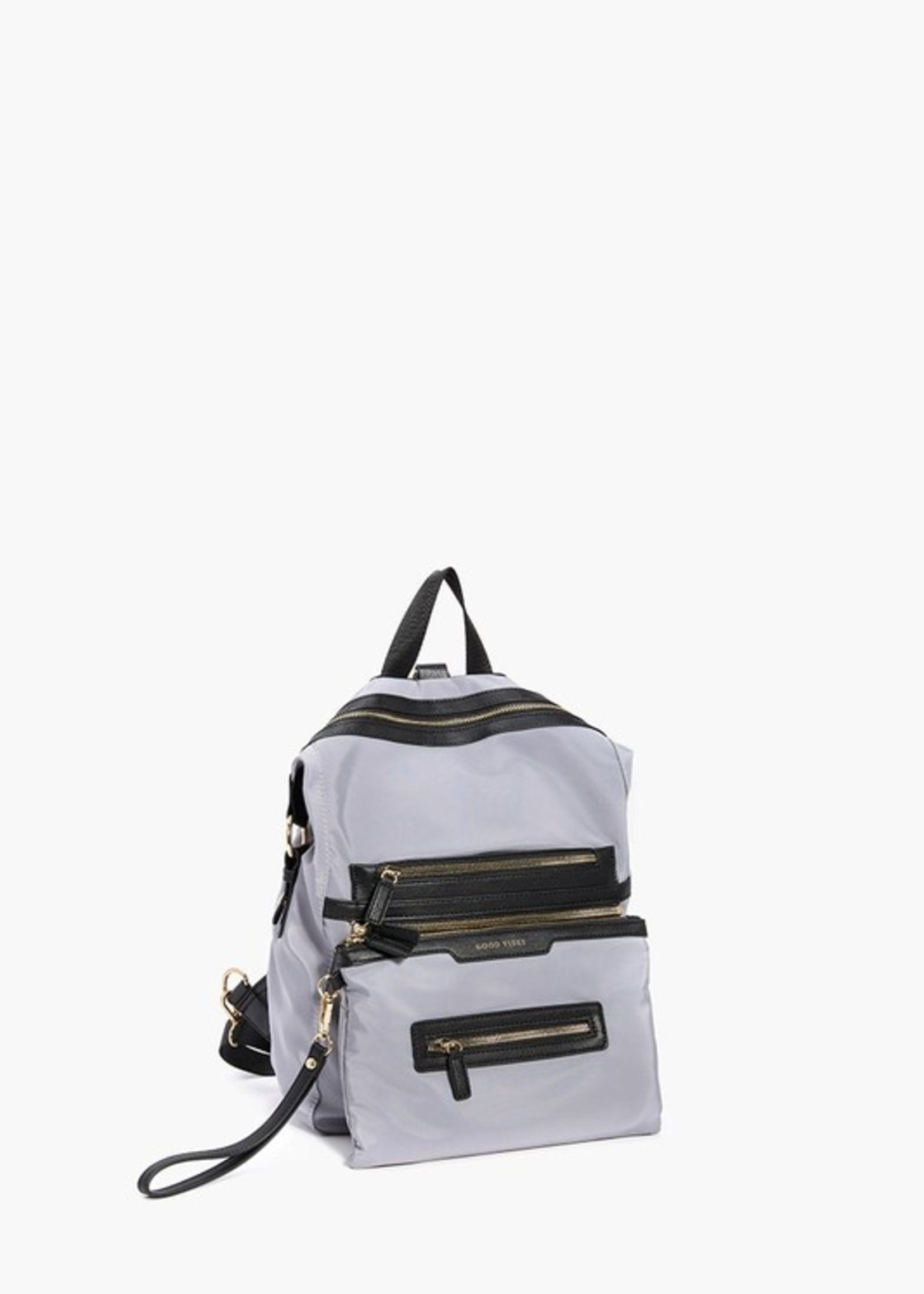 Nylon and leather backpack