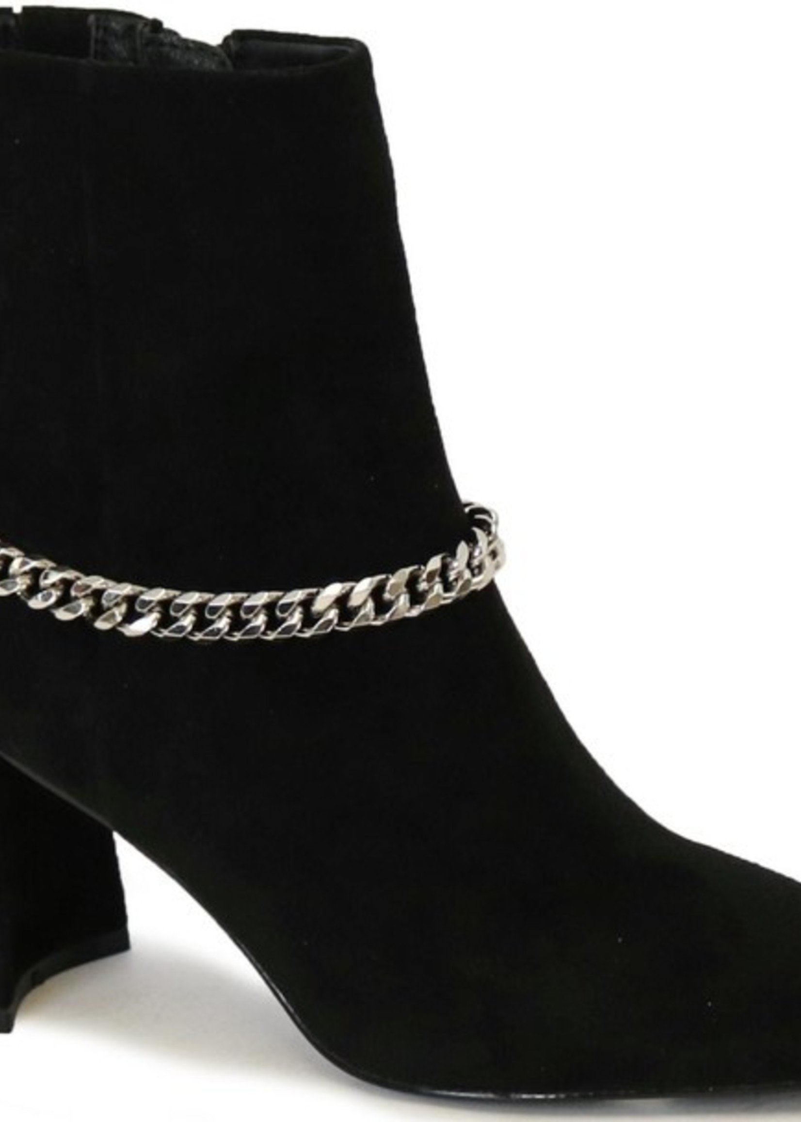 Suede chain bootie