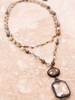Rectangular clear drop necklace