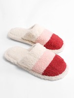 Tricolor sherpa slipper
