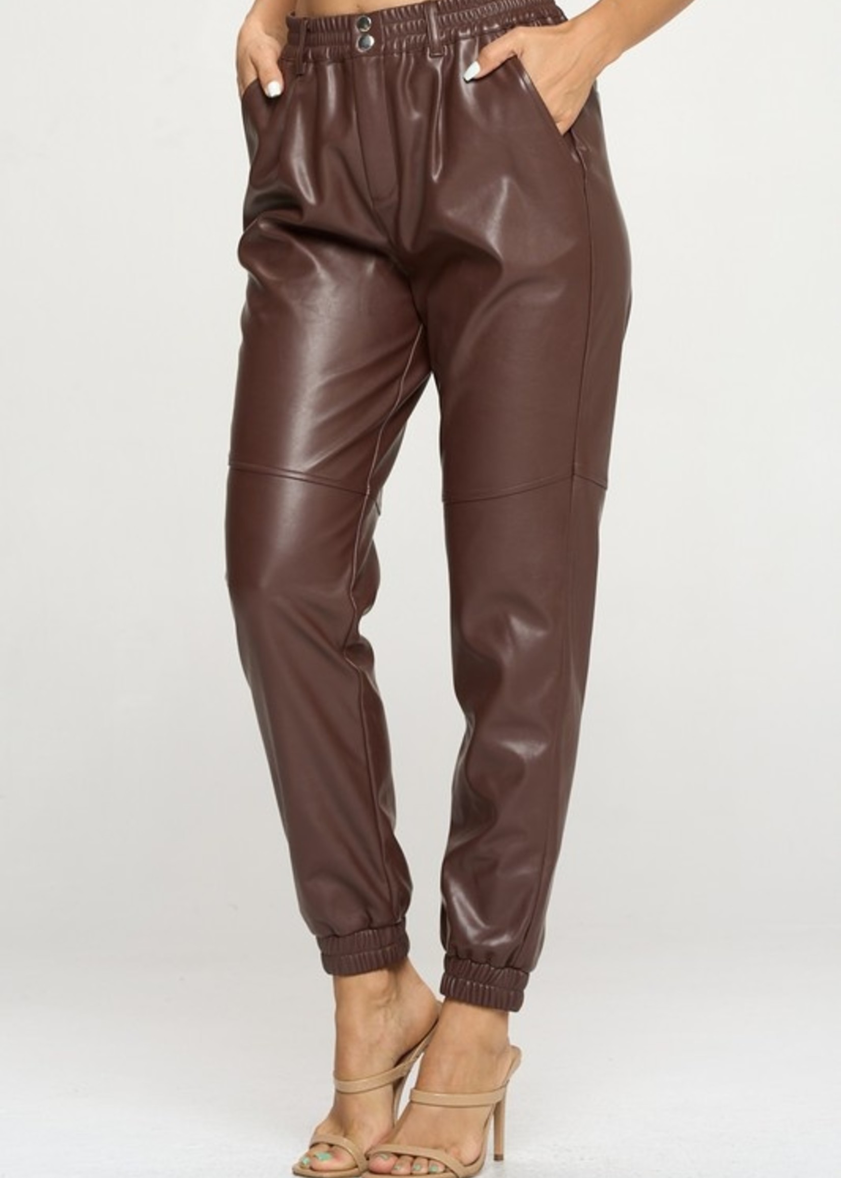 Leather jogger
