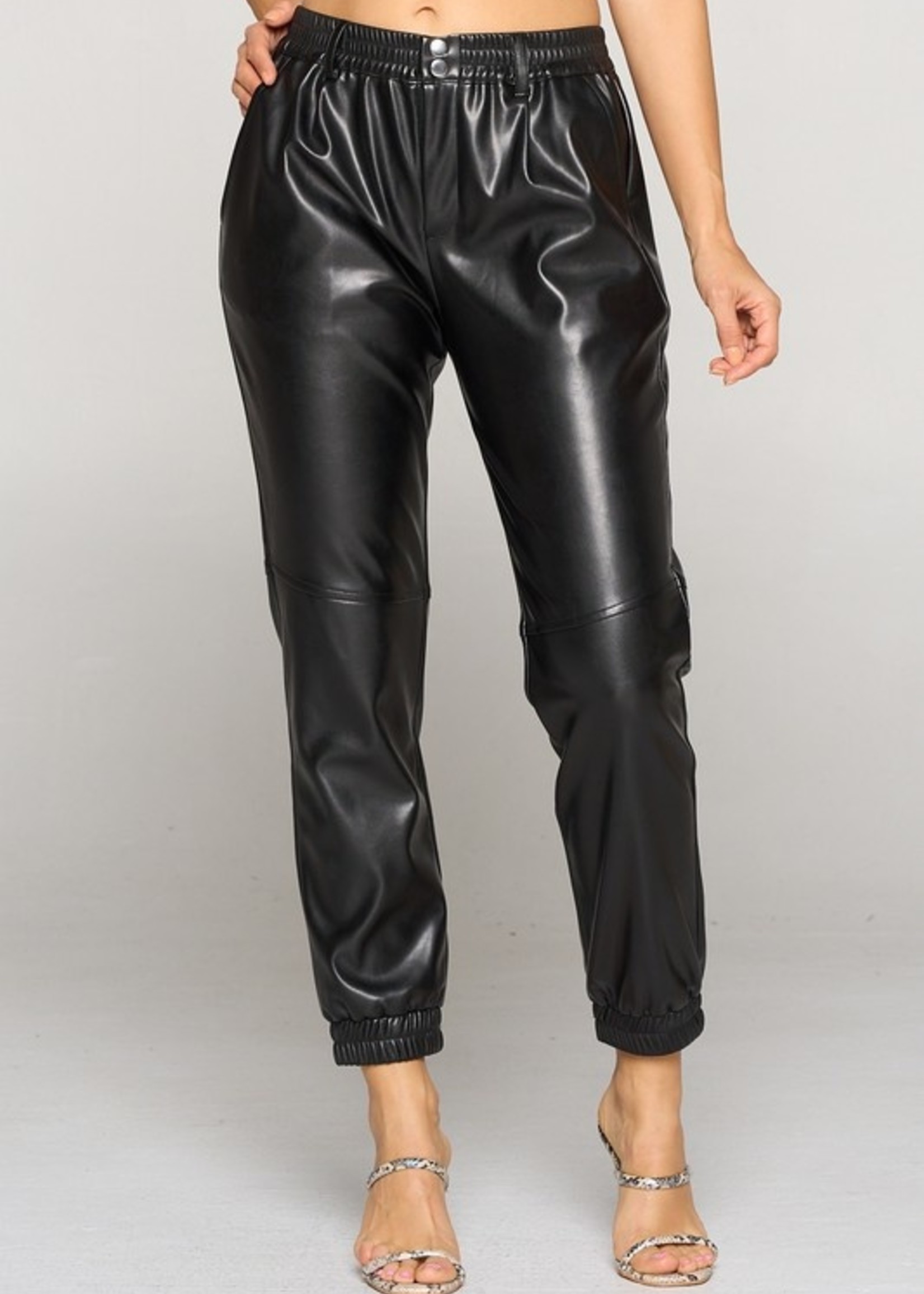 Leather jogger