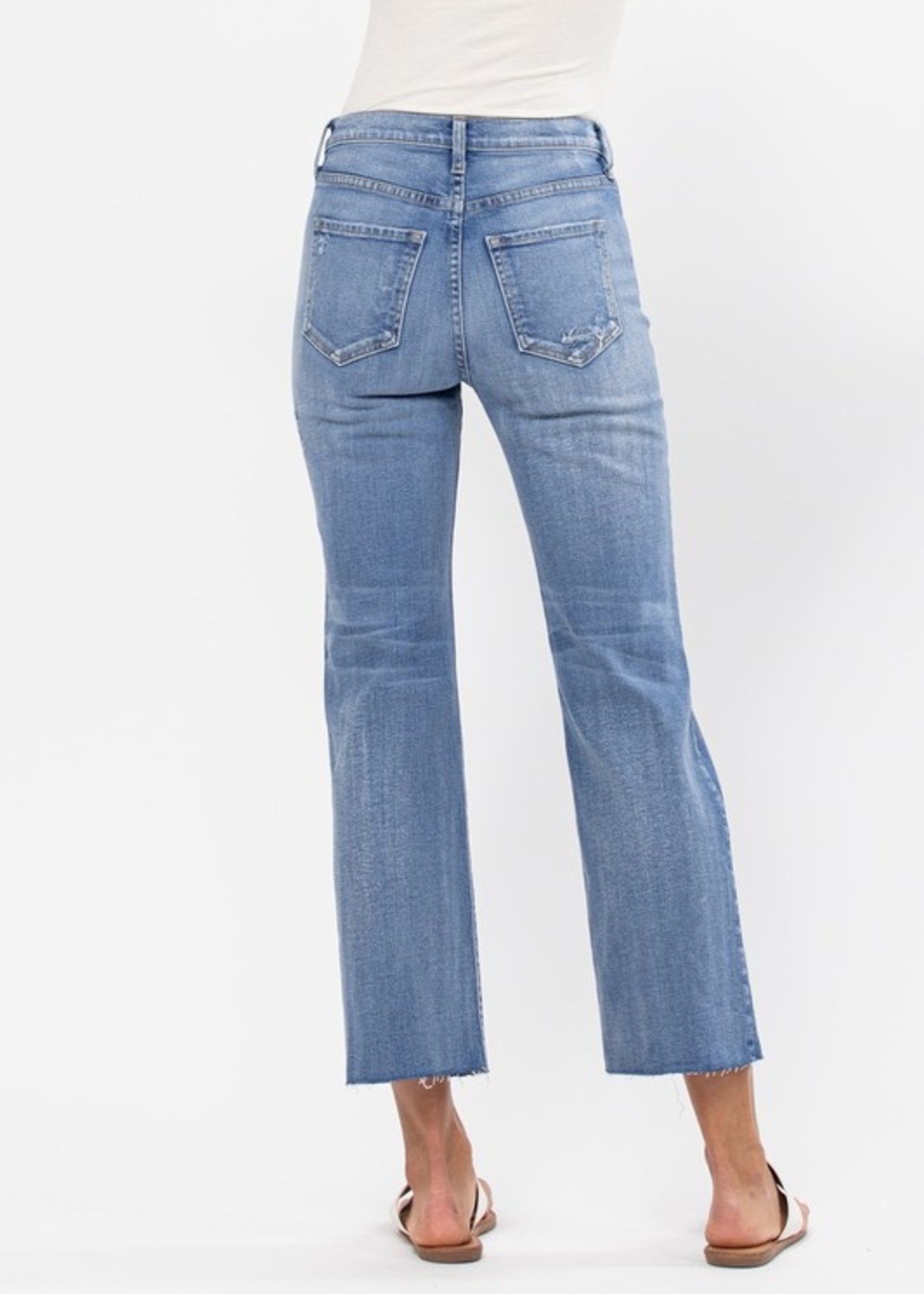 Straight raw hem jean