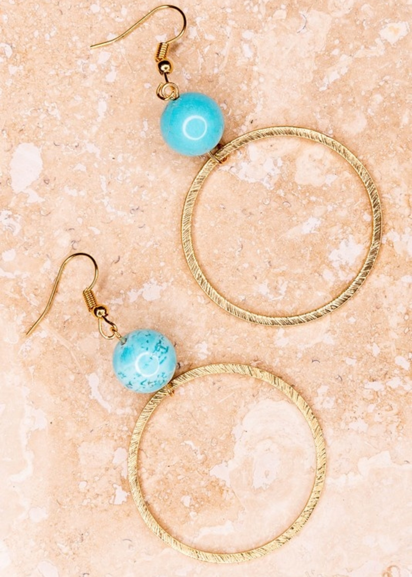 Turquoise hoop earring