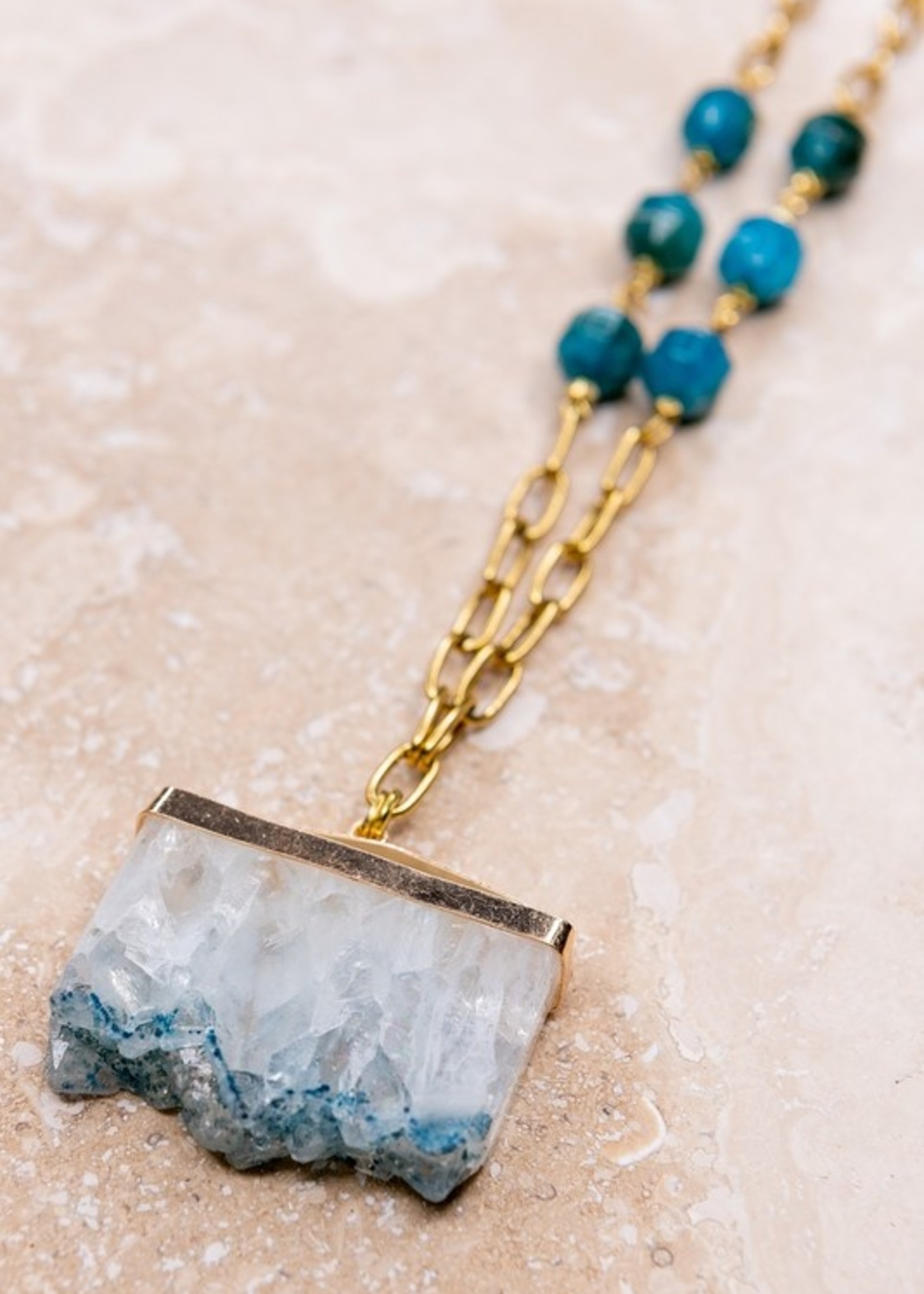 Stone slab necklace
