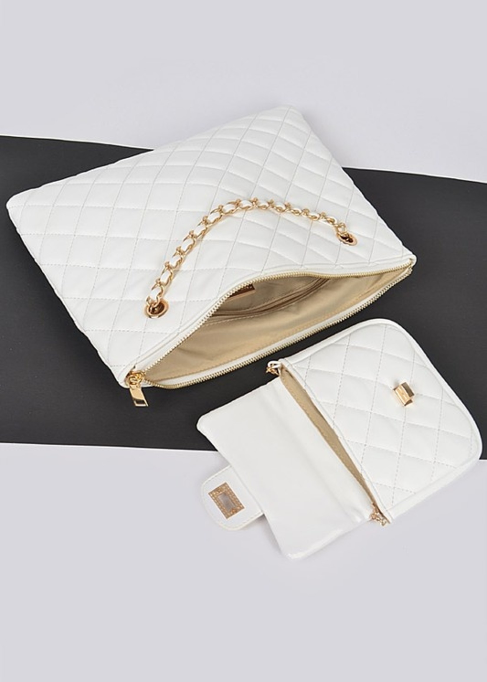 Quilted pouch bag set  +3 colors