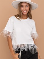 Feather trim tee