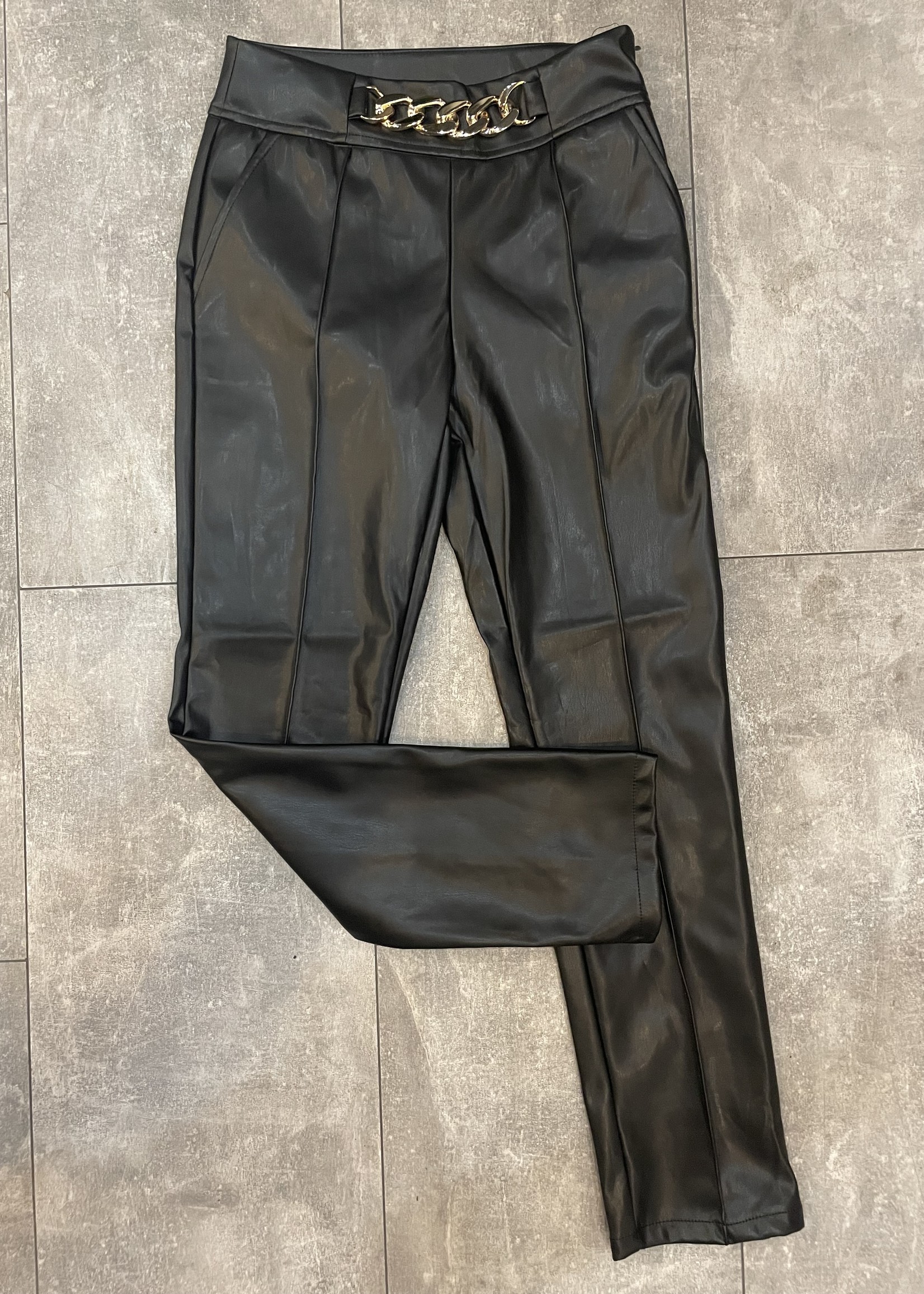 Chain link leather pant 2 colors